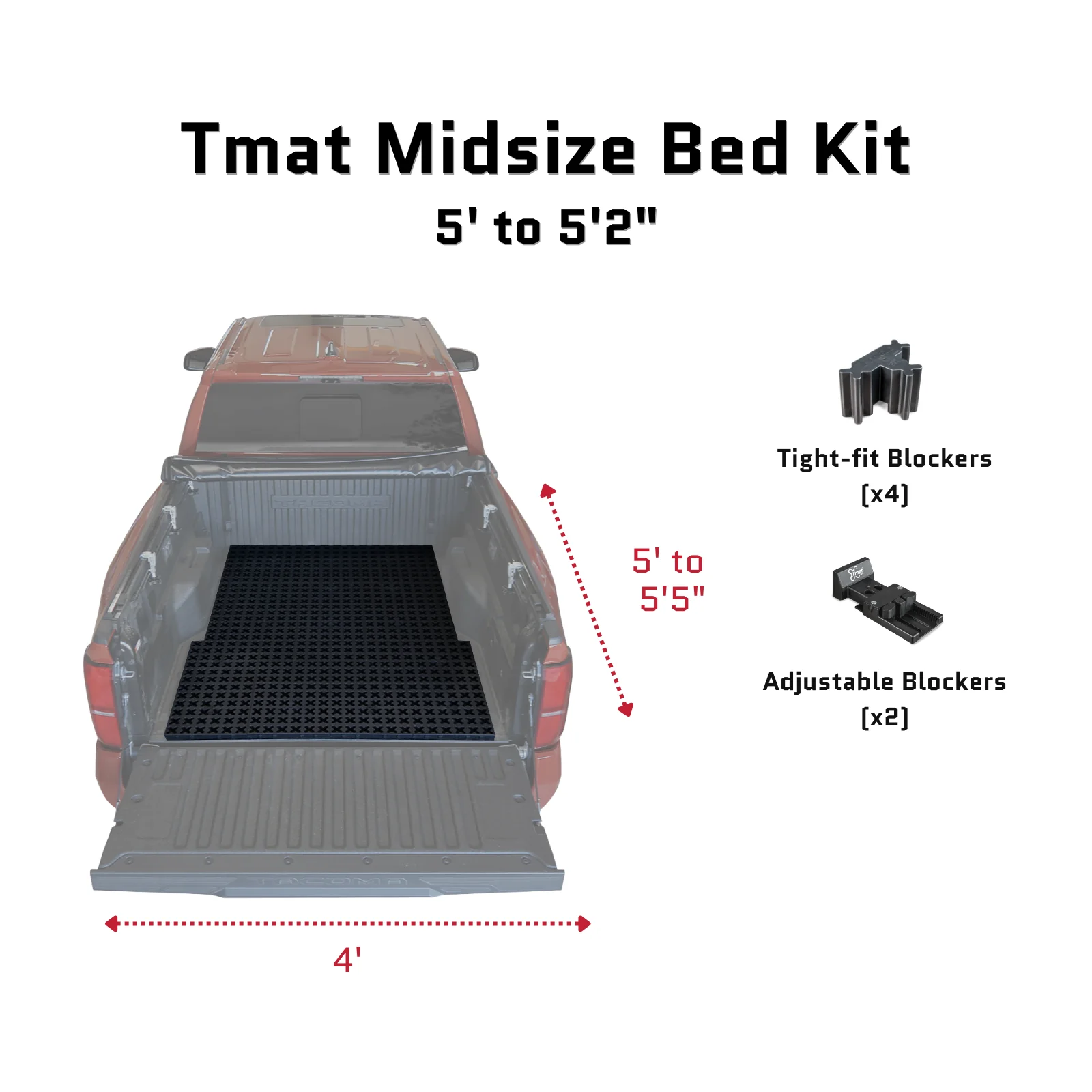 Tmat Truck Bed Organizer Slide Out Mat | Toyota Tacoma Short Bed