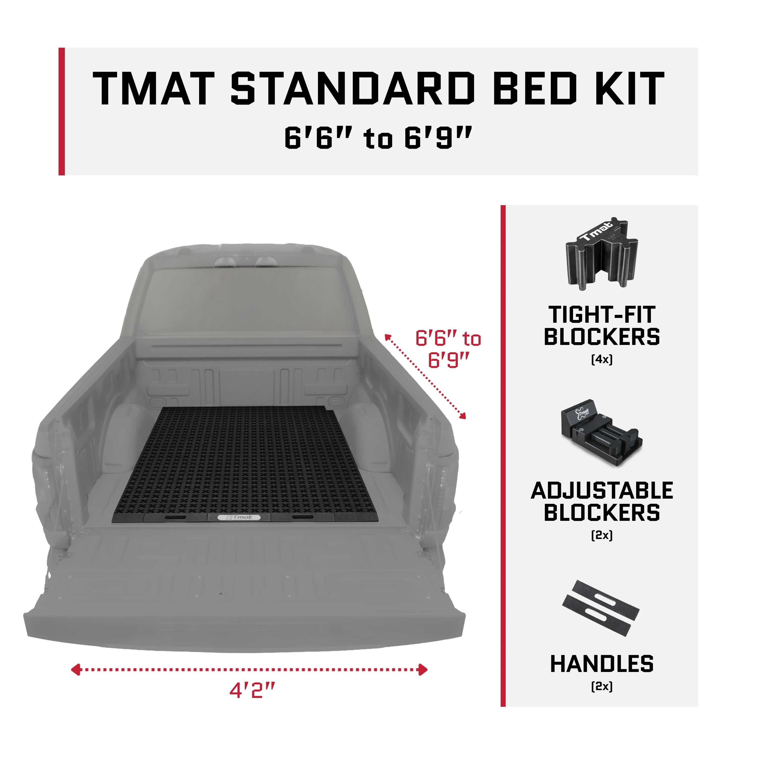 Tmat Truck Bed Organizer Slide Out Mat | Universal Fit for Standard Beds 6'6